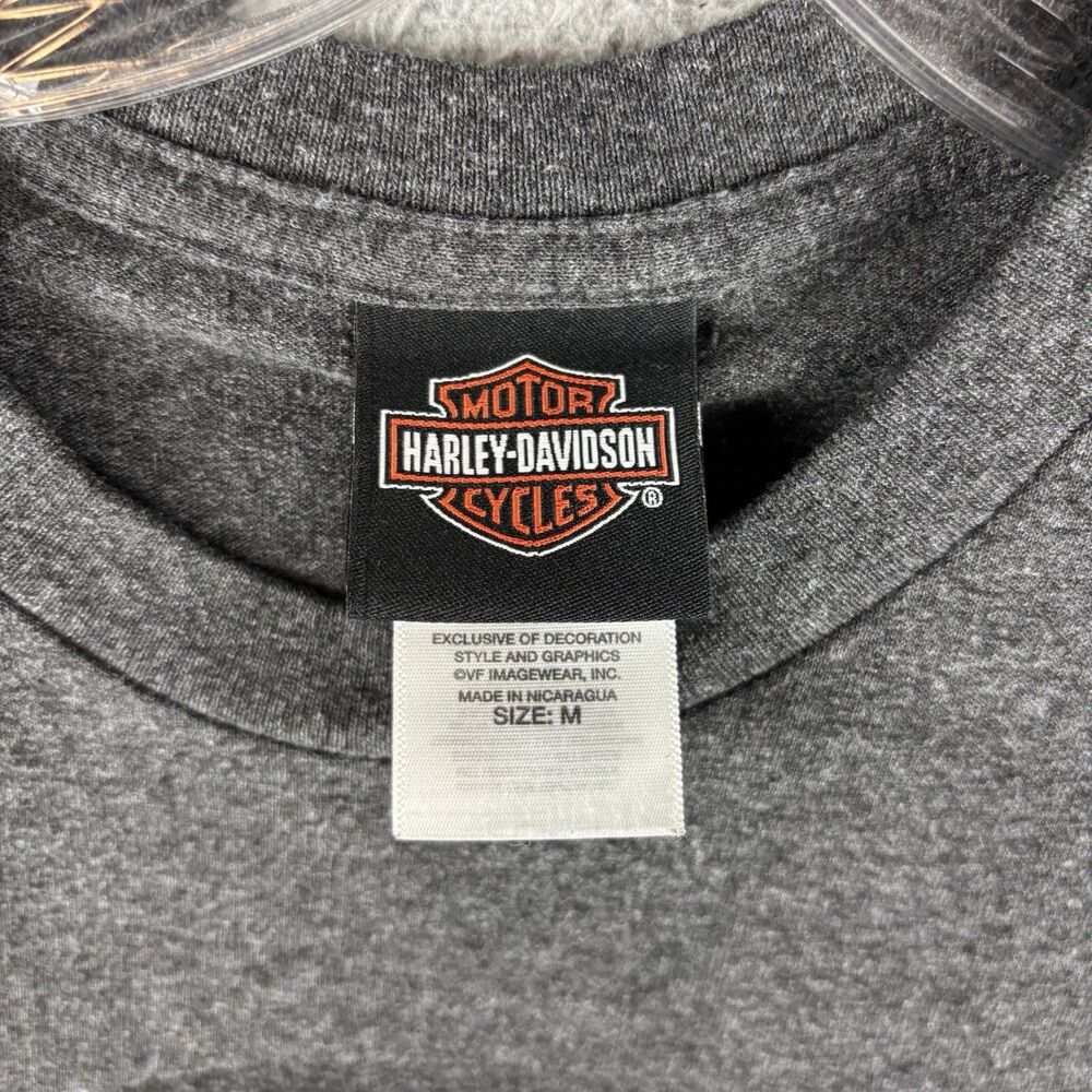 Harley-Davidson T-Shirt Men’s Medium Girl Skull Gray Fort Worth Texas - Picture 9 of 11